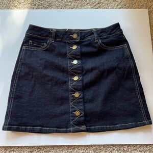 Dark blue denim jean skirt